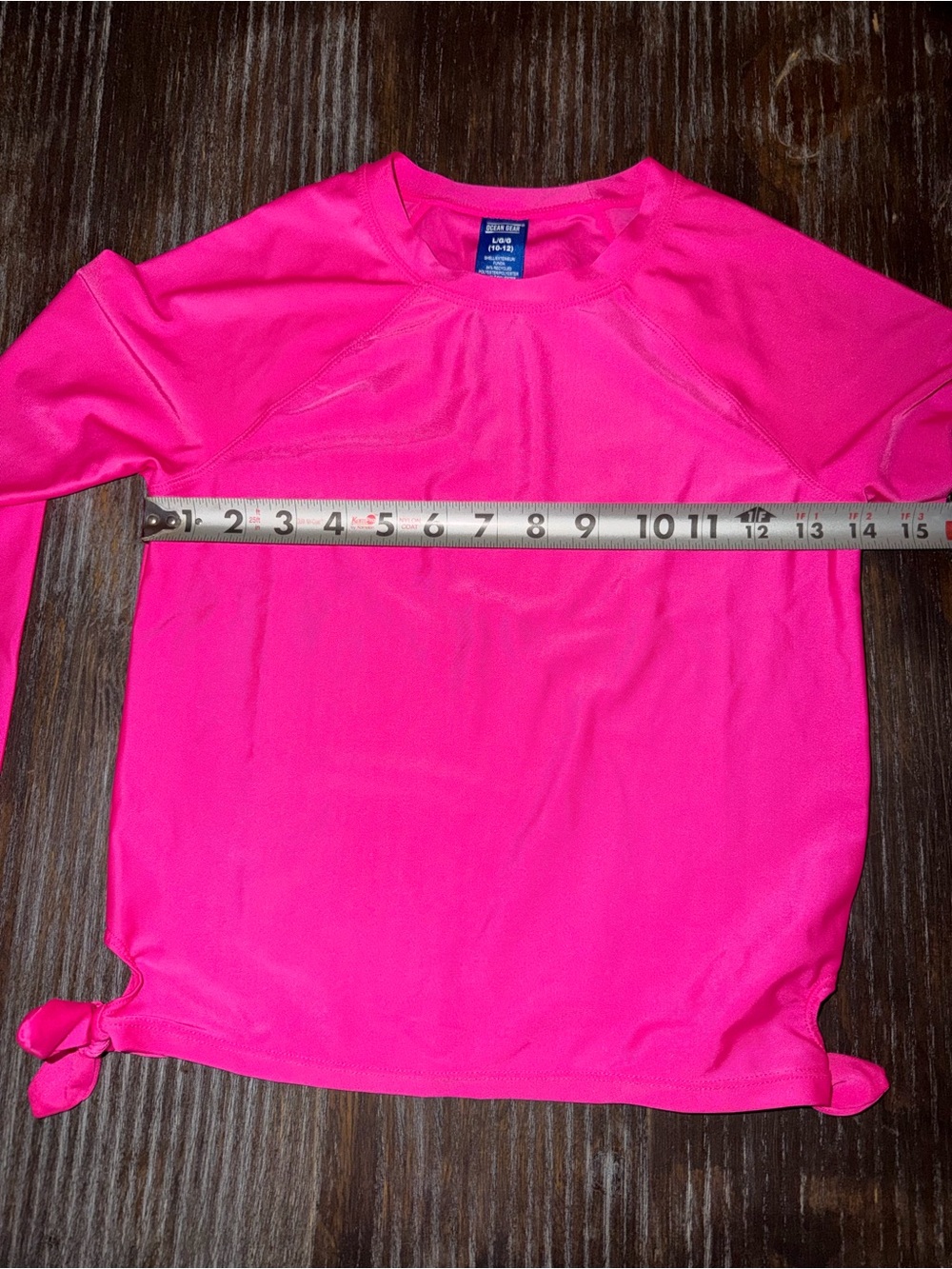 Ocean Gear Girl’s Hot Pink Swim/Rashguard Top with side ties L NWOT - Picture 4 of 5
